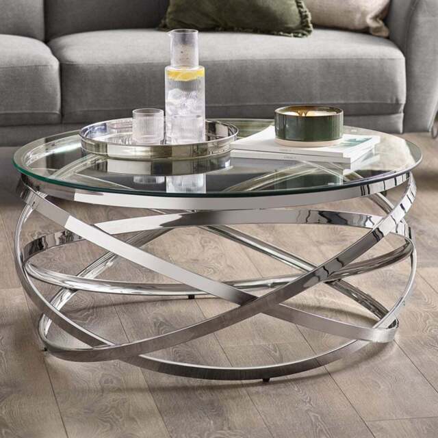 Julian Bowen Vienna Chrome Circular Coffee Table - Size: 42 x 88 x 88cm - Silver - Wilko - image 1