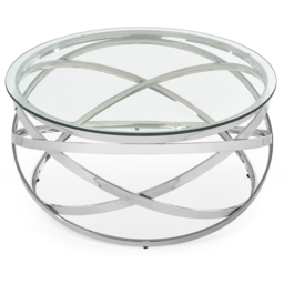 Julian Bowen Vienna Chrome Circular Coffee Table - Size: 42 x 88 x 88cm - Silver - Wilko - thumbnail 4