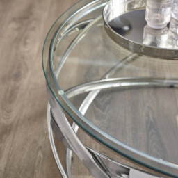 Julian Bowen Vienna Chrome Circular Coffee Table - Size: 42 x 88 x 88cm - Silver - Wilko - thumbnail 7