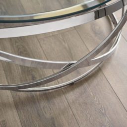 Julian Bowen Vienna Chrome Circular Coffee Table - Size: 42 x 88 x 88cm - Silver - Wilko - thumbnail 6