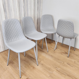 Portland Kosy Koala 4 Seater Gem Pattern Glass Dining Set Grey - Wilko - thumbnail 5