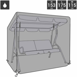 Charles Bentley Black 2 Seater Garden Swing Seat Cover - Size: H153 x L175 x D115cm - Wilko - thumbnail 4