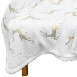 Velosso White Dancing Stag Throw 125 x 150cm - Size: 125 x 150 x 1cm - Wilko - thumbnail 3