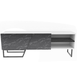 Decorotika Denasse White and Black Marble Effect TV Unit - Size: 50.5 x 150 x 35cm - Wilko - thumbnail 3