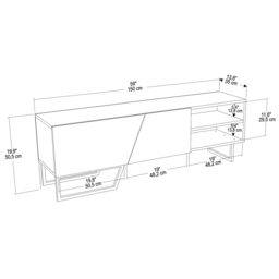 Decorotika Denasse White and Black Marble Effect TV Unit - Size: 50.5 x 150 x 35cm - Wilko - thumbnail 7