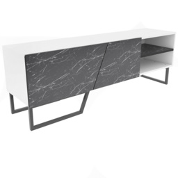 Decorotika Denasse White and Black Marble Effect TV Unit - Size: 50.5 x 150 x 35cm - Wilko - thumbnail 5