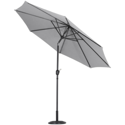 Living and Home Light Grey Round Crank Tilt Parasol Floral Round Base 3m - Wilko - thumbnail 6