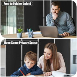 Costway 4 Panel Black Freestanding Folding Room Divider - Size: 89 x 27 x 10cm - Wilko - thumbnail 5