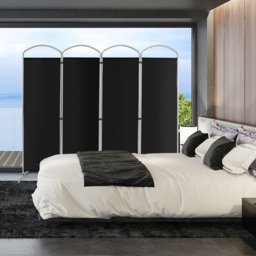Costway 4 Panel Black Freestanding Folding Room Divider - Size: 89 x 27 x 10cm - Wilko - thumbnail 3
