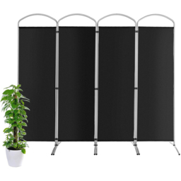 Costway 4 Panel Black Freestanding Folding Room Divider - Size: 89 x 27 x 10cm - Wilko - thumbnail 4