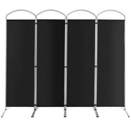 Costway 4 Panel Black Freestanding Folding Room Divider - Size: 89 x 27 x 10cm - Wilko