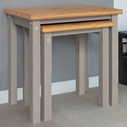 Core Products Corona Linea Grey Nest of Tables Set of 2 - Size: 35 x 53 x 51cm - Wilko