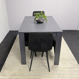 Kosy Koala Arrow Rocco 4 Seater Dining Set with Bench Dark Grey and Black Velvet - Multi - Wilko - thumbnail 7