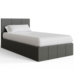 GFW Single Grey Faux Leather Side Lift Ottoman Bed with Bonnell Mattress - Wilko - thumbnail 5