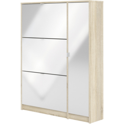 Florence Shoes 4 Door Double Layer Oak and White Shoe Storage Cabinet - Furniture To Go - Wilko - thumbnail 5