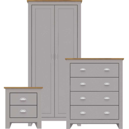 LPD Furniture Lancaster Oak Effect with Grey Finish 3 Piece Bedroom Furniture Set - Multi - LPD Home - Wilko - thumbnail 3