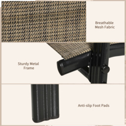 Outsunny Set of 4 Mixed Brown Mesh Stackable Garden Dining Chairs - Size: 76.5 x 81 x 18.5cm - Wilko - thumbnail 7