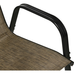 Outsunny Set of 4 Mixed Brown Mesh Stackable Garden Dining Chairs - Size: 76.5 x 81 x 18.5cm - Wilko - thumbnail 4