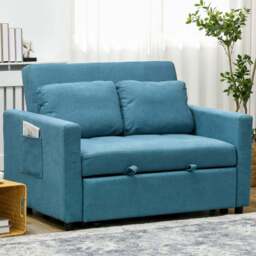 Portland 2 Seater Blue Sofa Bed - Wilko