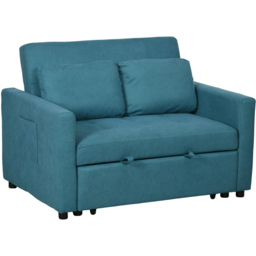 Portland 2 Seater Blue Sofa Bed - Wilko - thumbnail 3