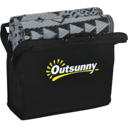 Outsunny Black and Grey Reversible Outdoor Rug with Carry Bag 182 x 274cm - Size: 274 x 182 x 0.3cm - Wilko - thumbnail 4