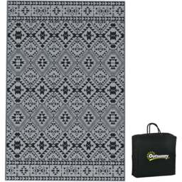 Outsunny Black and Grey Reversible Outdoor Rug with Carry Bag 182 x 274cm - Size: 274 x 182 x 0.3cm - Wilko