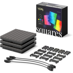Twinkly Squares 64 RGB LED Smart Panel Light Extension Kit 3 Pack - Size: 22 x 18.5 x 9cm - Black - Wilko - thumbnail 3