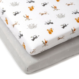 Clair de Lune Baby Jungle Dreams Cot Bed Sheet 2 Pack - Size: 0.5 x 70 x 140cm - Multi - Wilko - thumbnail 4