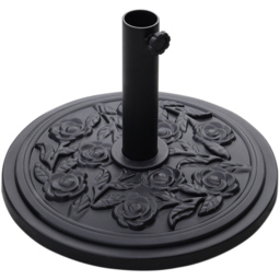 Living and Home Black Floral Pattern Cement Parasol Base 10kg - Size: Single - Wilko - thumbnail 1