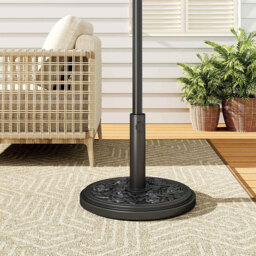 Living and Home Black Floral Pattern Cement Parasol Base 10kg - Size: Single - Wilko - thumbnail 3