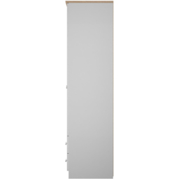 Crowndale Sussex 2 Door 2 Drawer Grey Ash and Bardolino Oak Tall Wardrobe Ready Assembled - Grey Ash & Bardolino Oak - Wilko - thumbnail 5