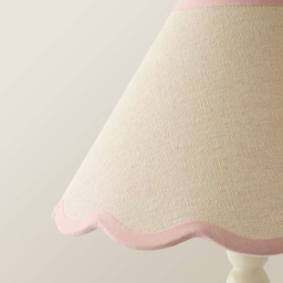 ValueLights Florie Scallop Pink Trim Small Shade - Size: 15 x 27.5 x 27.5cm - Cream - Wilko - thumbnail 5