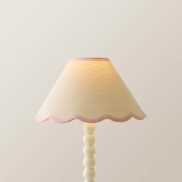 ValueLights Florie Scallop Pink Trim Small Shade - Size: 15 x 27.5 x 27.5cm - Cream - Wilko - thumbnail 4