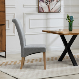 Artemis Home Rimini Set of 2 Grey Fabric Dining Chair - Wilko - thumbnail 5