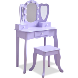 Teamson Kids Heart Glow Light Purple Play Vanity Set - Size: 100.1 x 33.1 x 65.1cm - Wilko - thumbnail 4