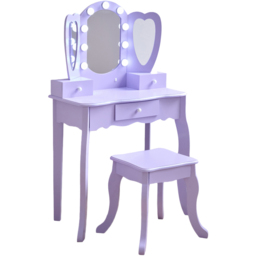 Teamson Kids Heart Glow Light Purple Play Vanity Set - Size: 100.1 x 33.1 x 65.1cm - Wilko - thumbnail 3