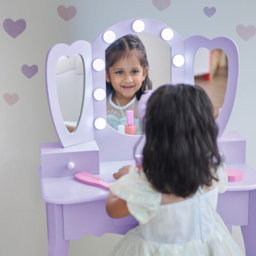 Teamson Kids Heart Glow Light Purple Play Vanity Set - Size: 100.1 x 33.1 x 65.1cm - Wilko - thumbnail 6