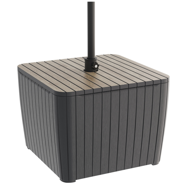 Keter Luzon 3-in-1 Graphite Parasol Table - Size: 81 x 60 x 53cm - Wilko - image 1