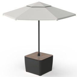 Keter Luzon 3-in-1 Graphite Parasol Table - Size: 81 x 60 x 53cm - Wilko - thumbnail 4