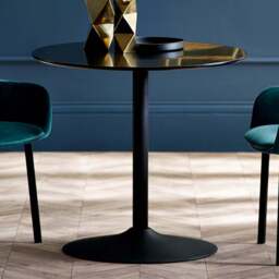 Julian Bowen Nero 2 Seater 80cm Round Dining Table Black - Wilko
