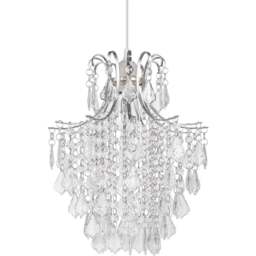 Cosylyte Jasmine Clear Easyfit Classic Beaded Lamp Shade - Size: 17 x 31.5 x 31.5cm - n/a - Wilko - thumbnail 1