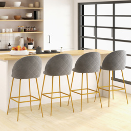 Costway Grey Bar Stool Set of 2 - Size: 78 x 66 x 46cm - Wilko - thumbnail 5