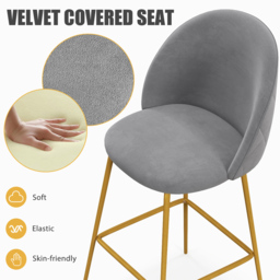 Costway Grey Bar Stool Set of 2 - Size: 78 x 66 x 46cm - Wilko - thumbnail 6