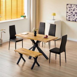 Kosy Koala 4 Seater Wooden Dining Set Black - Multi - Wilko - thumbnail 6