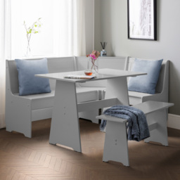 Julian Bowen Newport 5 Seater Corner Dining Set with Storage Bench Dove Grey - Wilko - thumbnail 7