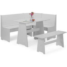 Julian Bowen Newport 5 Seater Corner Dining Set with Storage Bench Dove Grey - Wilko - thumbnail 3