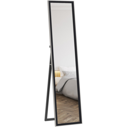 Portland Black Glittery Frame Full Length Floor Mirror 157 x 37cm - Wilko - thumbnail 1