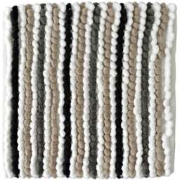 Allure Bath Fashions California Monochrome Striped Square Chunky Bobble Bath Mat 50 x 50cm - Grey - Wilko