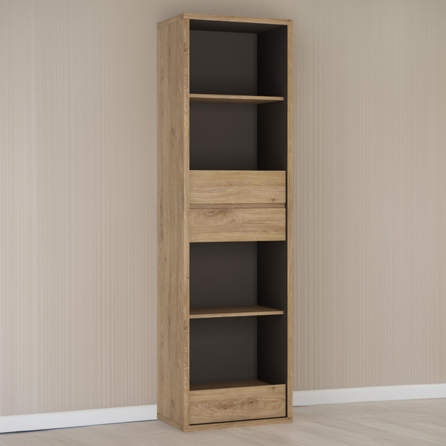 Florence Shetland 3 Drawer 4 Shelf Narrow Bookcase - Brown - Furniture To Go - Wilko - image 1