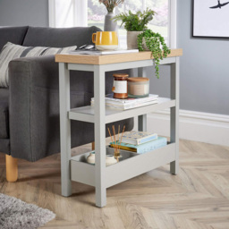 Home Source Avon 3 Shelf Grey Slim Side Table - Size: 70 x 70 x 28cm - Wilko - thumbnail 7